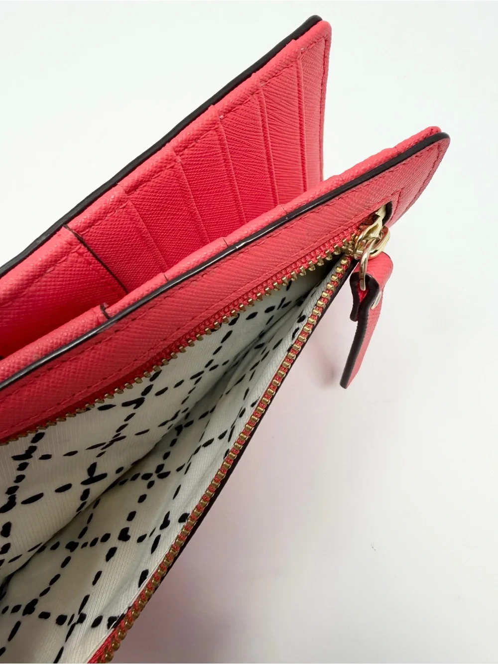 Kate Spade New York Stacy Laurel Way Wallet Coral Red Saffiano Leather